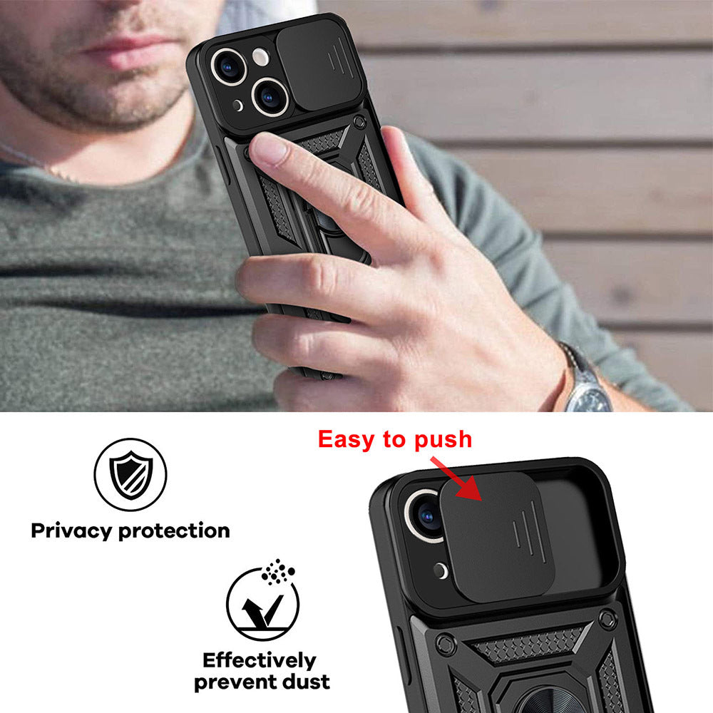Aizsargvāciņš Samsung Galaxy A15 4G/5G melns – Slide Camera Armor
