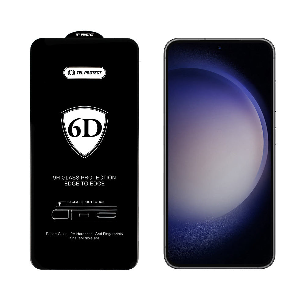 Aizsargstikls Samsung GALAXY S22/S23 – Tel Protect Full Glue 6D (with fingerprint unlock), melns — attēls 4