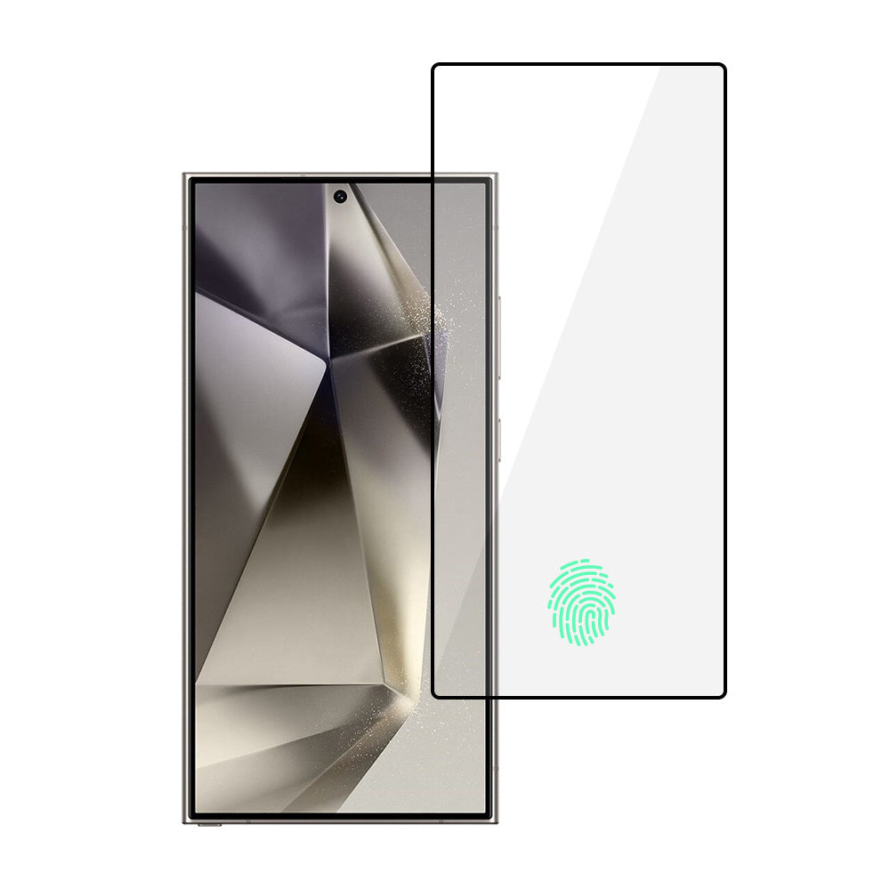 Aizsargstikls Samsung GALAXY S24 ULTRA – HARD Full Glue 5D (with fingerprint unlock), melns — attēls 2