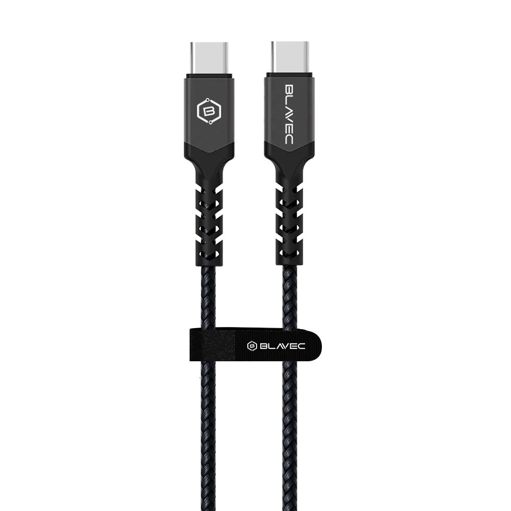 Kabelis Blavec Cable Raptor braided - Type C to Type C - PD 60W 3A 3 metres Apple CarPlay/Android Auto (CRA-CC3BG30) black-grey — attēls 2