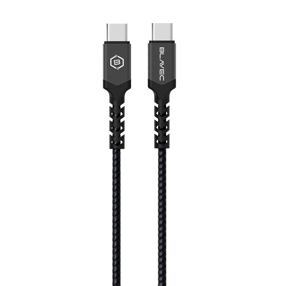 Kabelis Blavec Cable Raptor braided - Type C to Type C - PD 60W 3A 0,5 metres Apple CarPlay/Android Auto (CRA-CC3BG05) black-grey — attēls 2