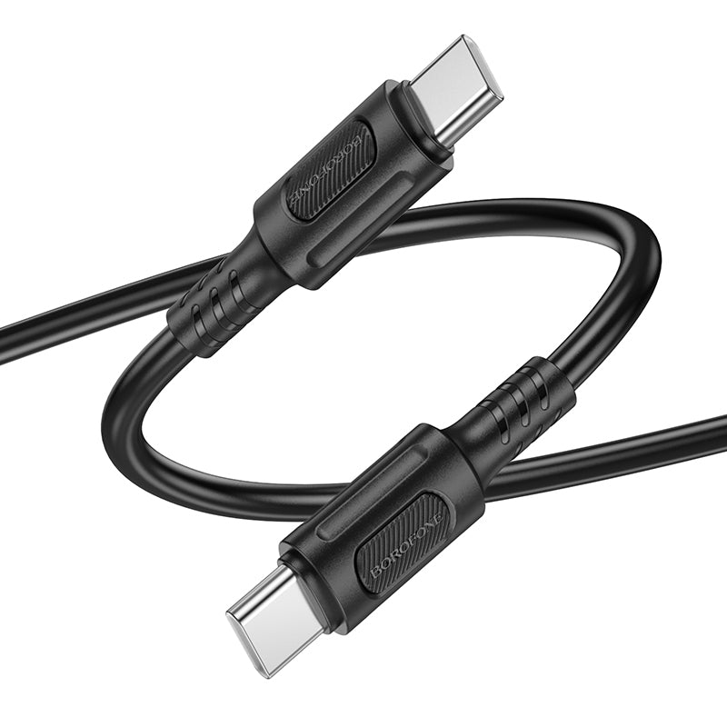 Kabelis Borofone Cable BX111 Feliz - Type C to Type C - 60W 3A 1 metre black — attēls 2