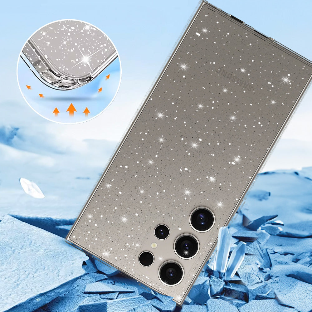 Aizsargvāciņš Samsung Galaxy S23 Ultra – Crystal Glitter, sudraba — attēls 3