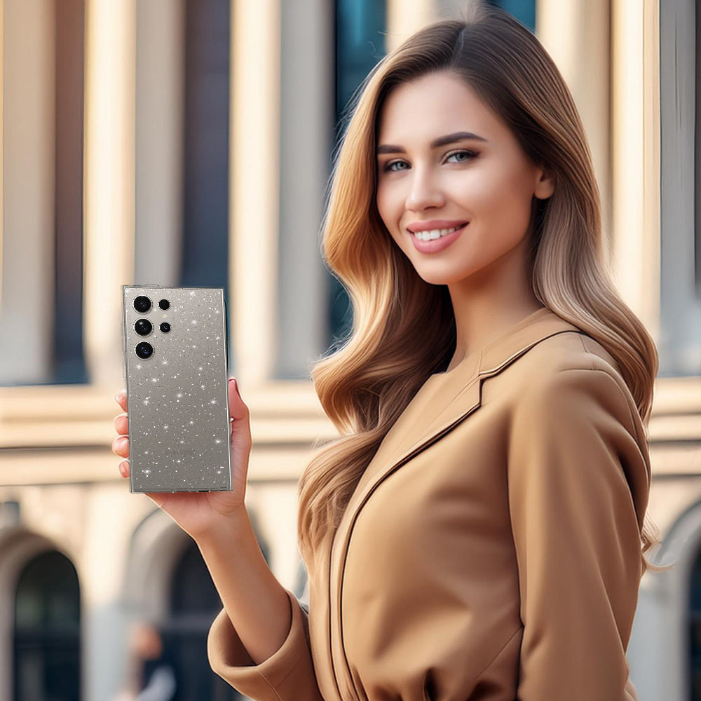 Aizsargvāciņš Samsung Galaxy S23 Ultra – Crystal Glitter, sudraba — attēls 4