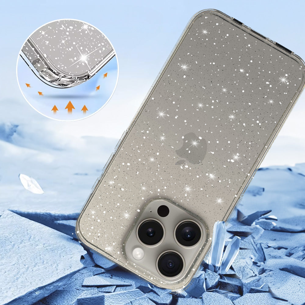 Aizsargvāciņš iPhone 13 Pro – Crystal Glitter, sudraba — attēls 3