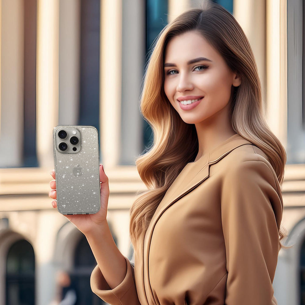 Aizsargvāciņš iPhone 13 Pro Max – Crystal Glitter, sudraba — attēls 4