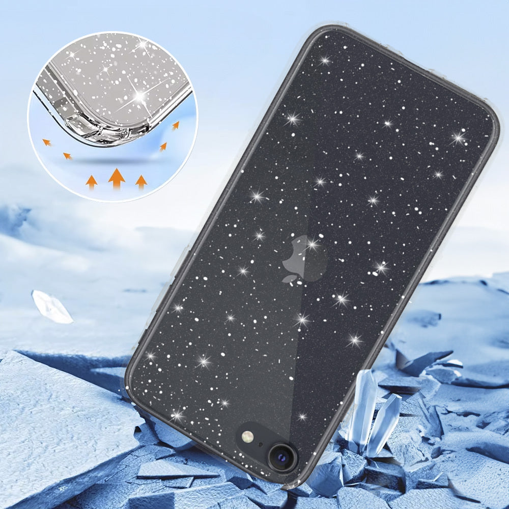 Aizsargvāciņš iPhone 7 / 8 / SE 2020/SE 2022 – Crystal Glitter, sudraba — attēls 3