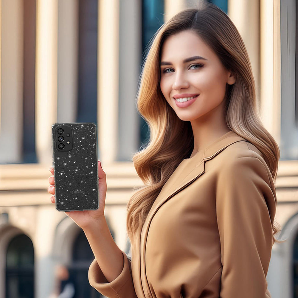 Aizsargvāciņš Samsung Galaxy A33 5G – Crystal Glitter, sudraba — attēls 4