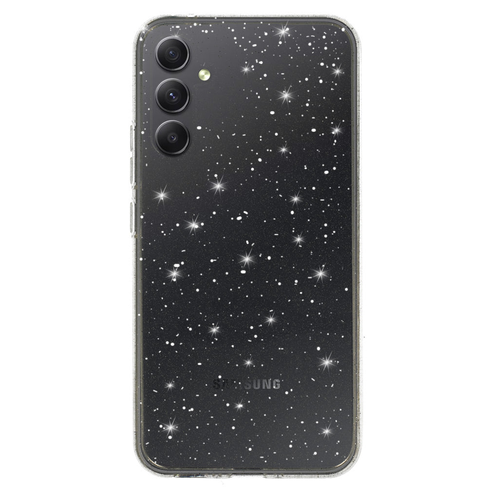 Aizsargvāciņš Samsung Galaxy A34 5G – Crystal Glitter, sudraba — attēls 2