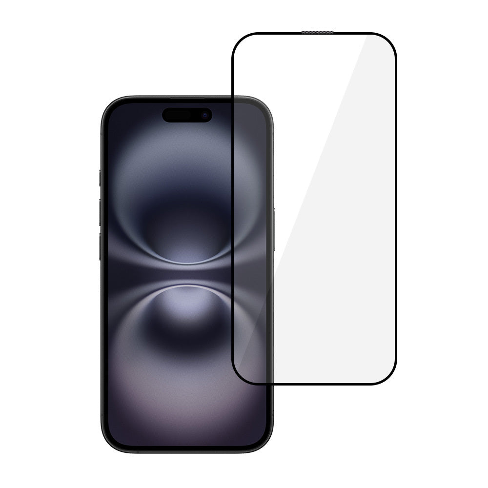 Aizsargstikls iPhone 16 PLUS – HARD Full Glue 5D, melns — attēls 2
