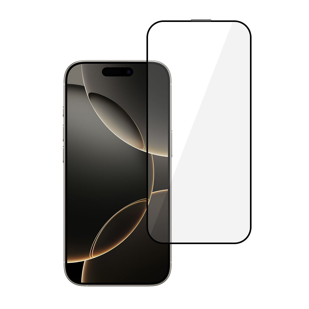 Aizsargstikls iPhone 16 PRO MAX – HARD Full Glue 5D, melns — attēls 2