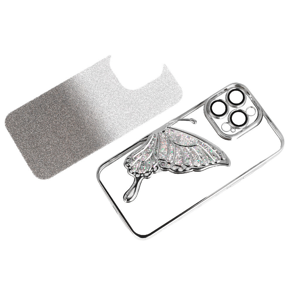 Aizsargvāciņš iPhone 16 Pro Max – Tel Protect Butterfly Water, sudraba — attēls 3