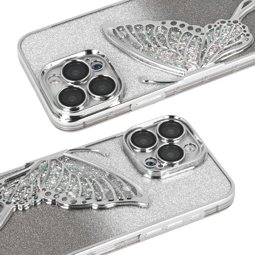 Aizsargvāciņš iPhone 16 Pro Max – Tel Protect Butterfly Water, sudraba — attēls 4