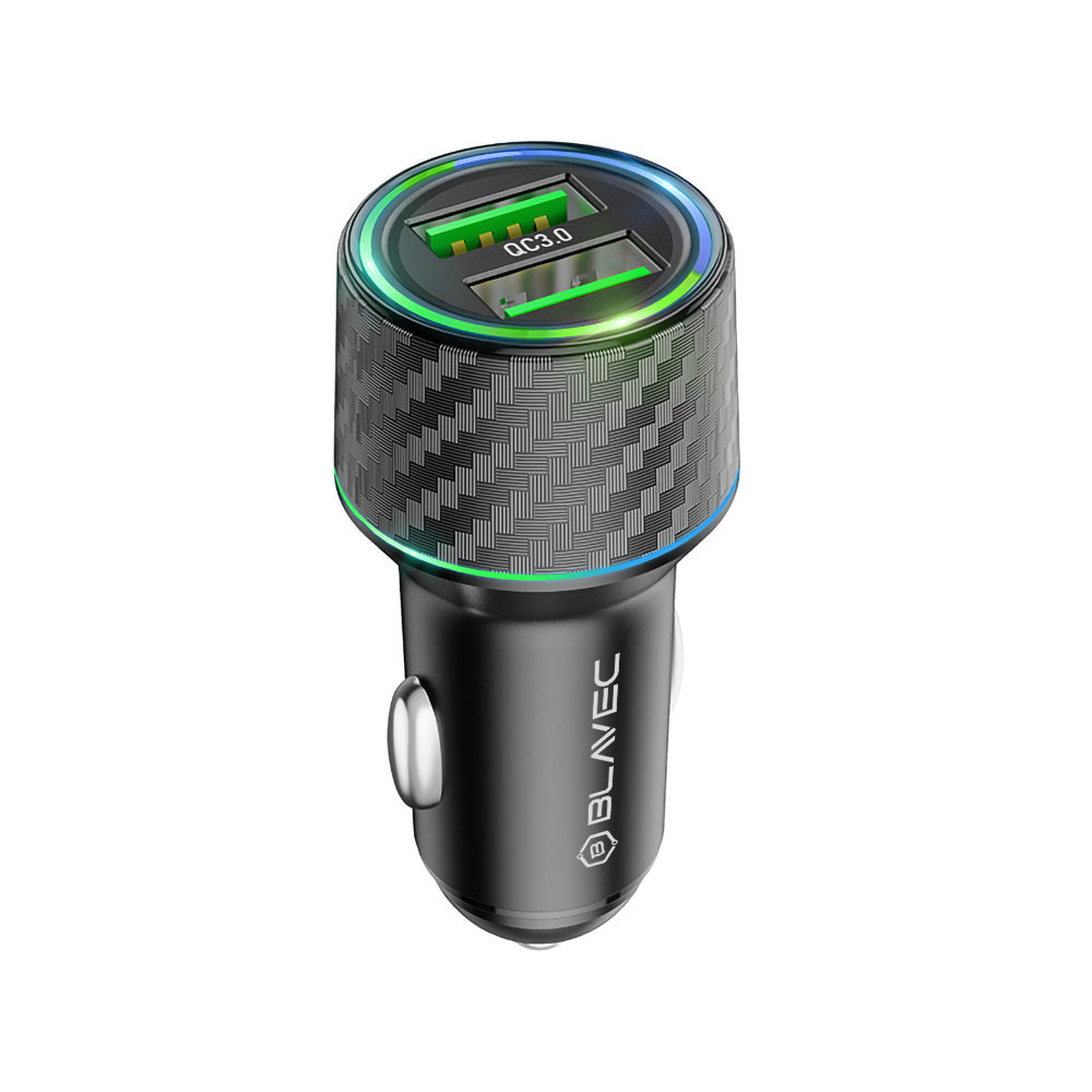 Blavec Car charger BS-21A Carbon - 2xUSB - QC 3.0 36W 3A (CCBS21AC-2UB36) black — attēls 2