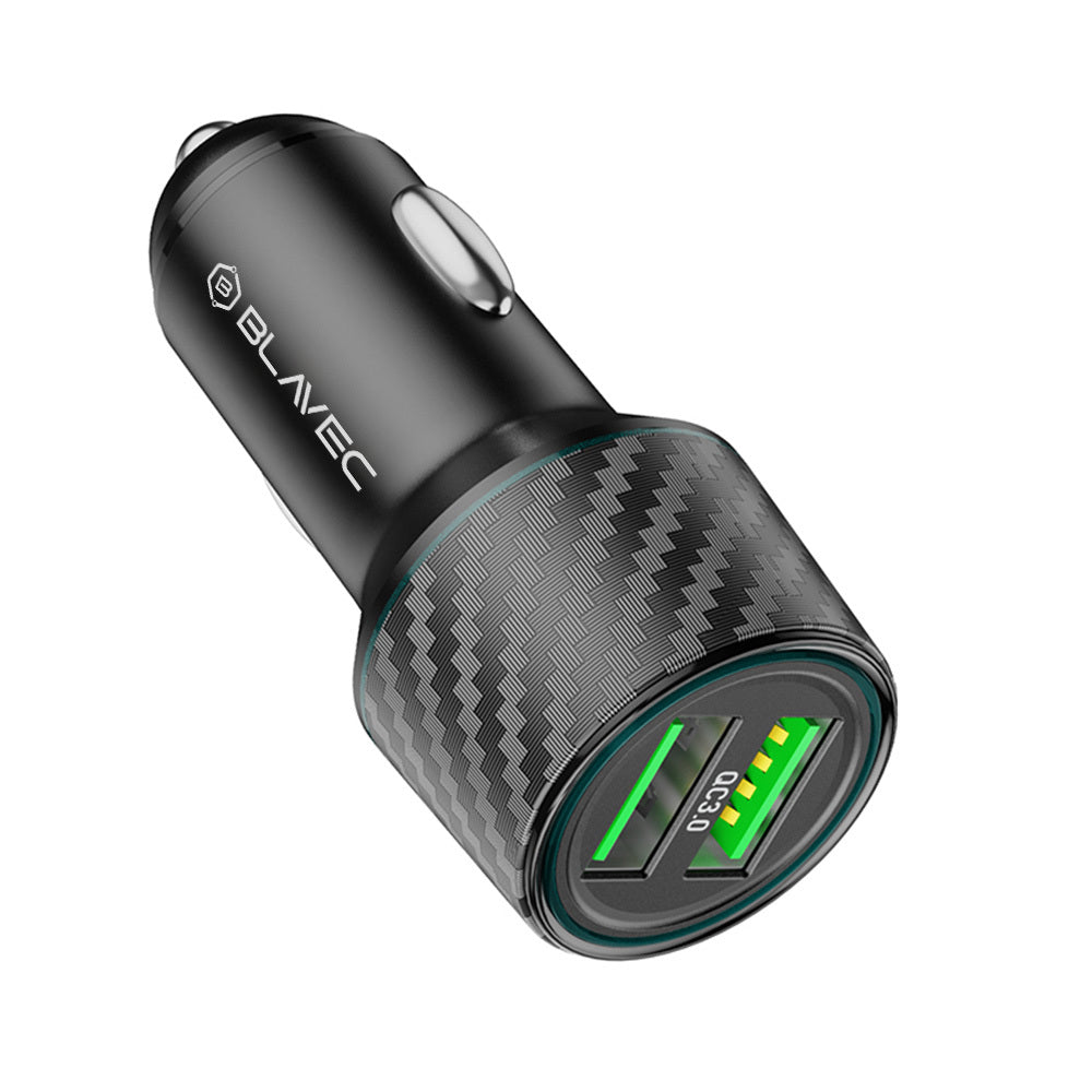 Blavec Car charger BS-21A Carbon - 2xUSB - QC 3.0 36W 3A (CCBS21AC-2UB36) black — attēls 4
