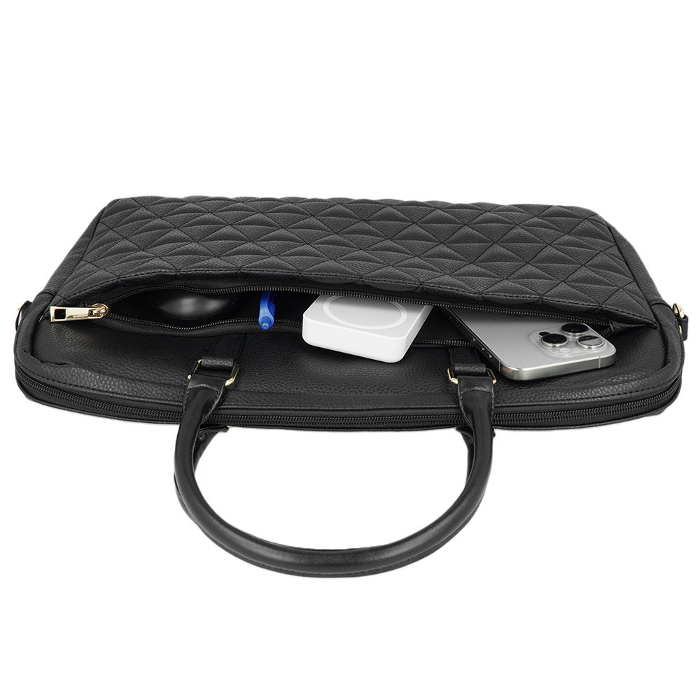 Klēpjdatora soma Wonder Briefcase Laptop 15-16 inches pico quilted black — attēls 4