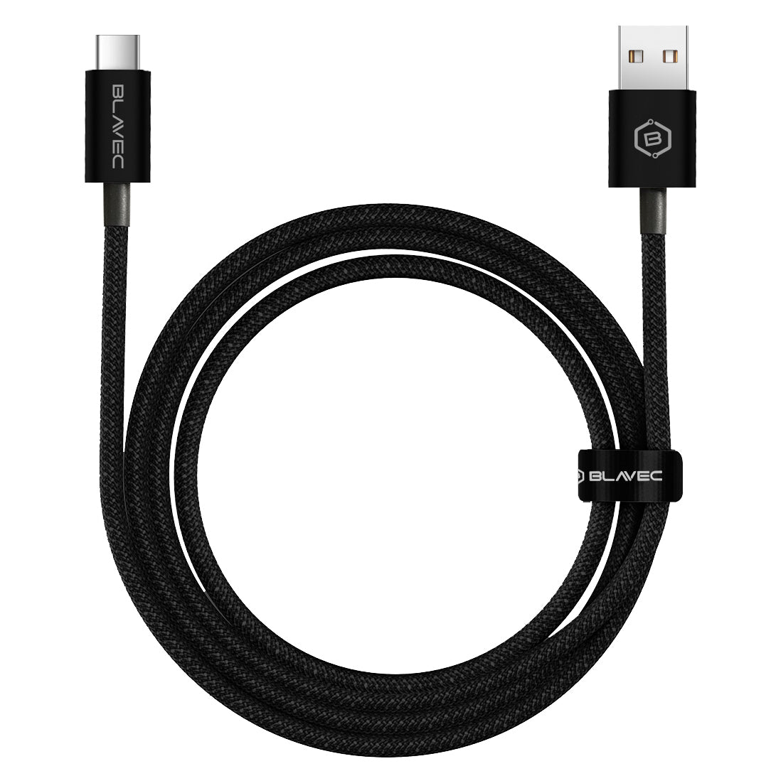 Kabelis Blavec Cable Candy braided - USB to Type C - PD 60W 3A 1 metre Apple CarPlay/Android Auto (CCA-UC3B10) black — attēls 2