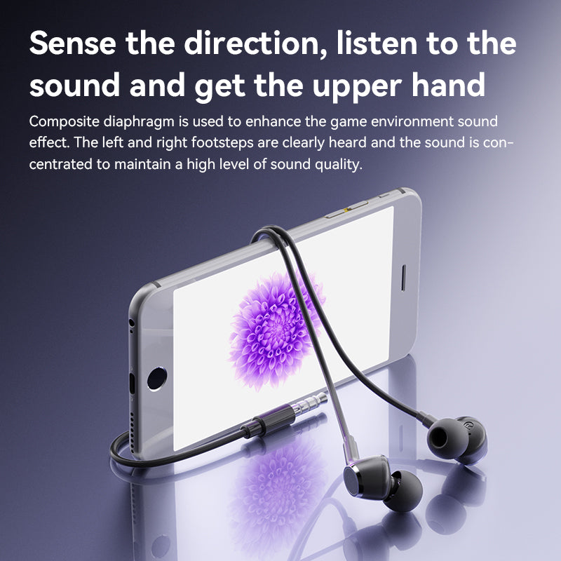 Mikrofons Yesido Earphones YH53 with microphone black — attēls 3