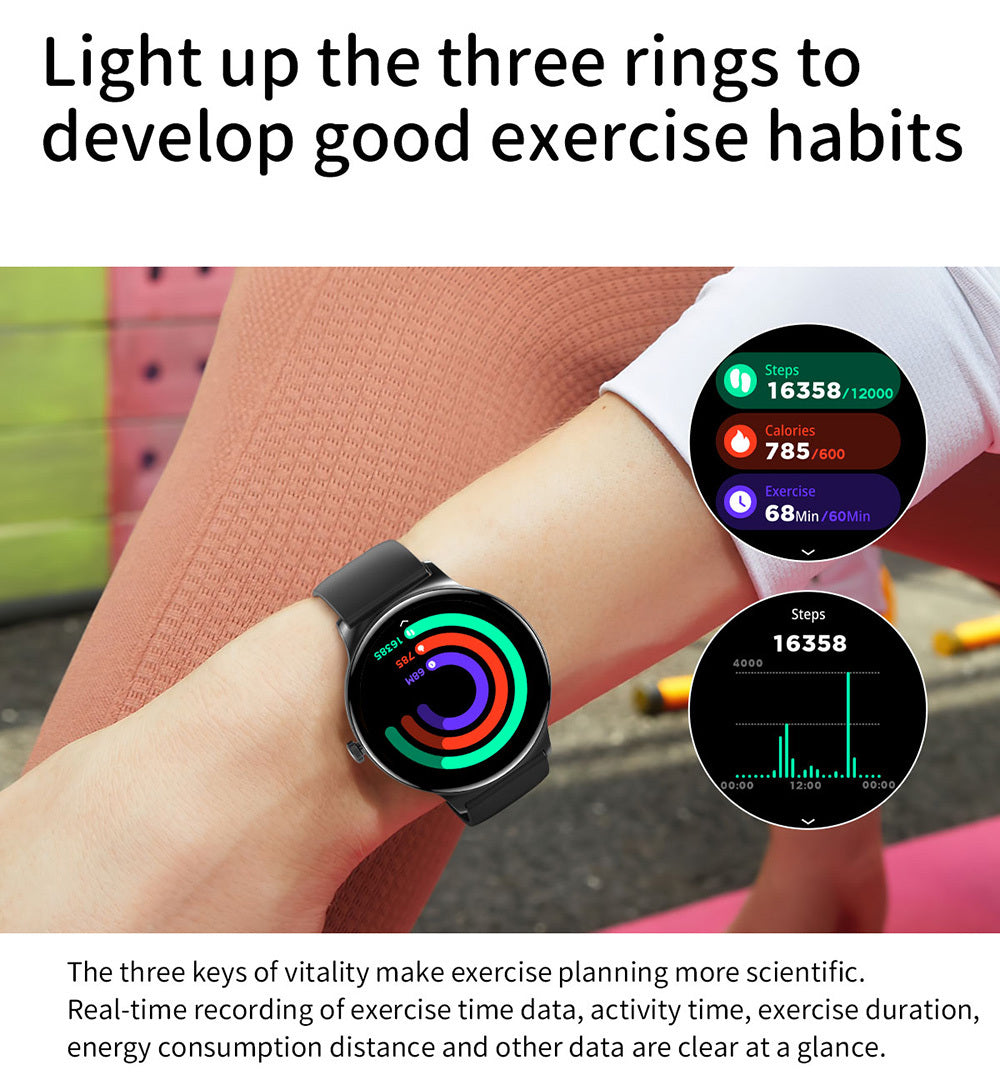 Blavec Smartwatch M-01 Vesta HD AMOLED Voice Call (SWM01-B) black — attēls 3