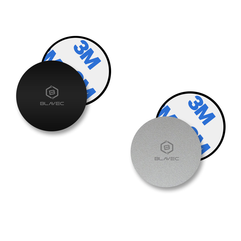 Blavec Metal plate for magnetic holder BM-03 set of 2 pieces round (40mm) black and silver — attēls 2