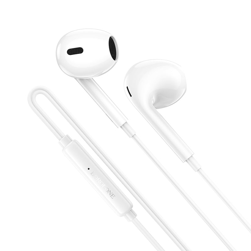 Mikrofons Borofone Earphones BM100 Max Fuente with microphone white — attēls 2