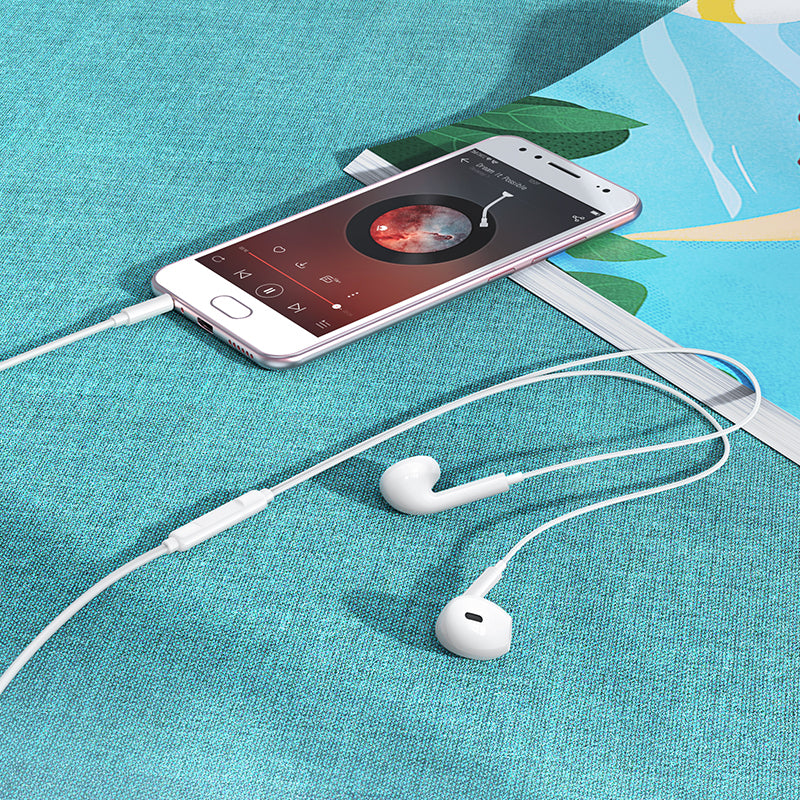 Mikrofons Borofone Earphones BM100 Max Fuente with microphone white — attēls 4