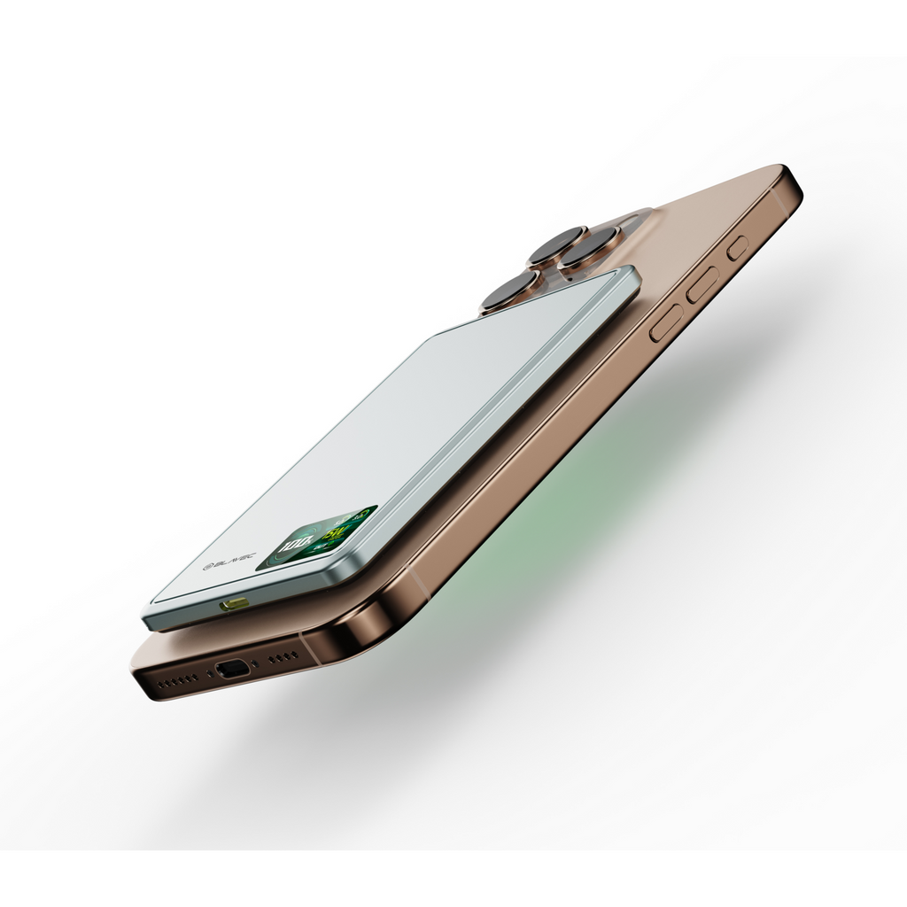 Ārējais akumulators Blavec BJ-03 5000 mAh, 22,5 W, MagSafe 3-in-1, pelēks alumīnijs