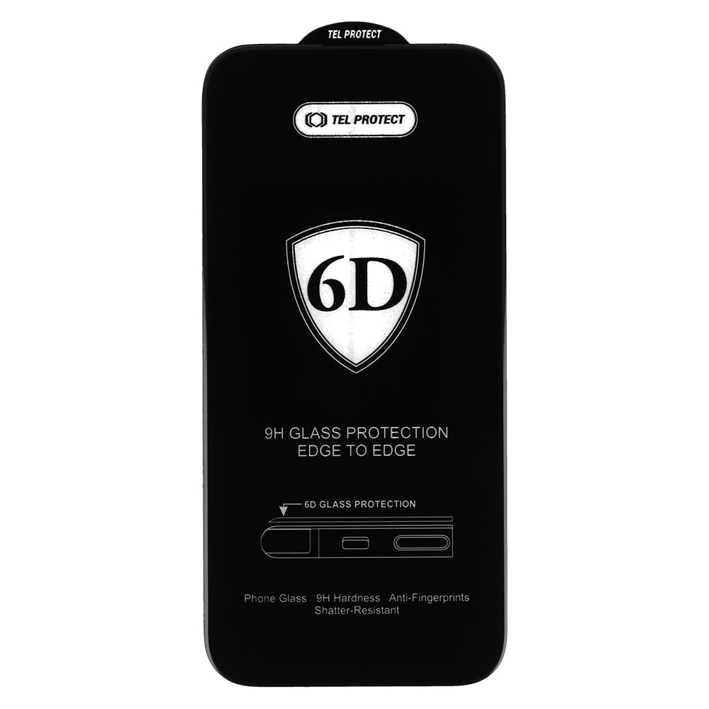 Aizsargstikls iPhone 17 PRO/18 PRO melns – Full Glue 6D