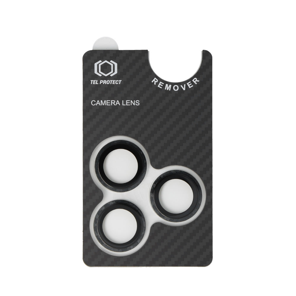 Kameras aizsargstikls iPhone 17 Pro/17 Pro Max – Tel Protect 3D Lens Aramid Series on camera (lens 3 pieces) — attēls 2