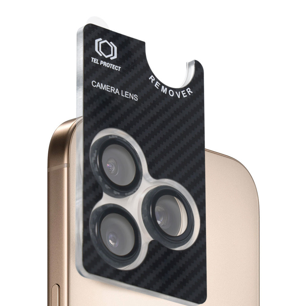 Kameras aizsargstikls iPhone 17 – Tel Protect 3D Lens Aramid Series on camera (lens 2 pieces) — attēls 3