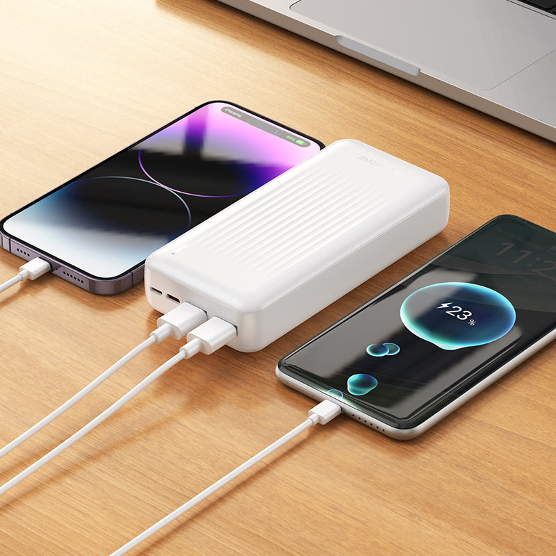 Ārējais akumulators Borofone Power Bank 20000mAh BJ78A Clever - 2xUSB - white — attēls 3