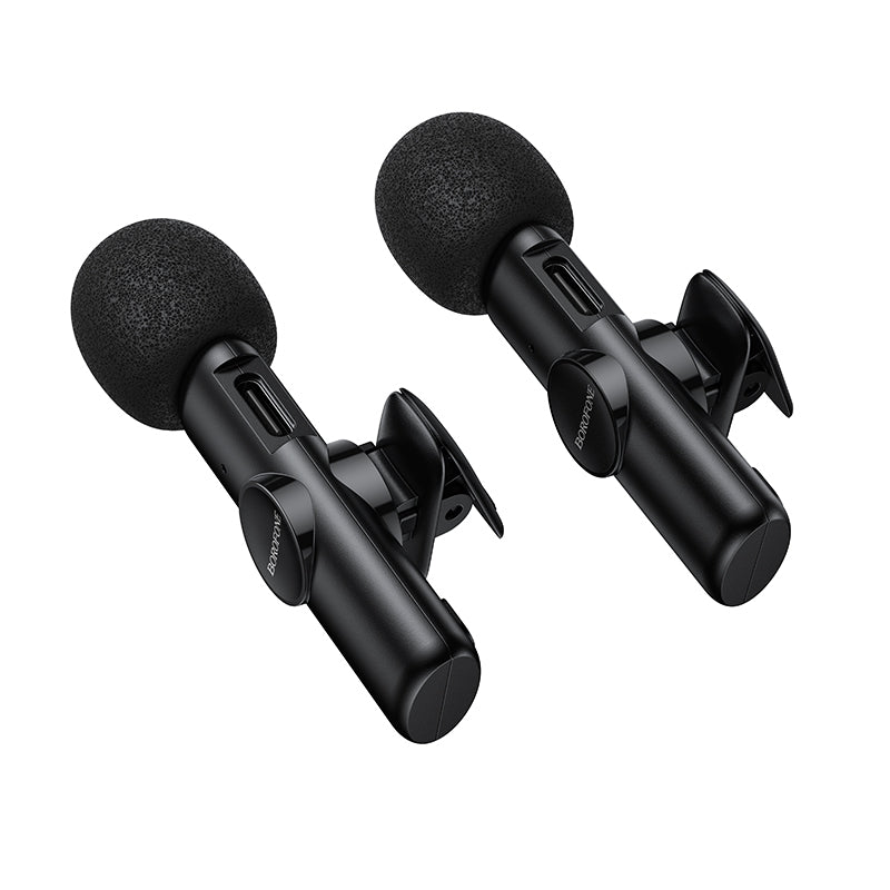 Borofone BFK16A Winner bezvadu piespraužamo mikrofonu komplekts, USB-C, 2 gab., melns