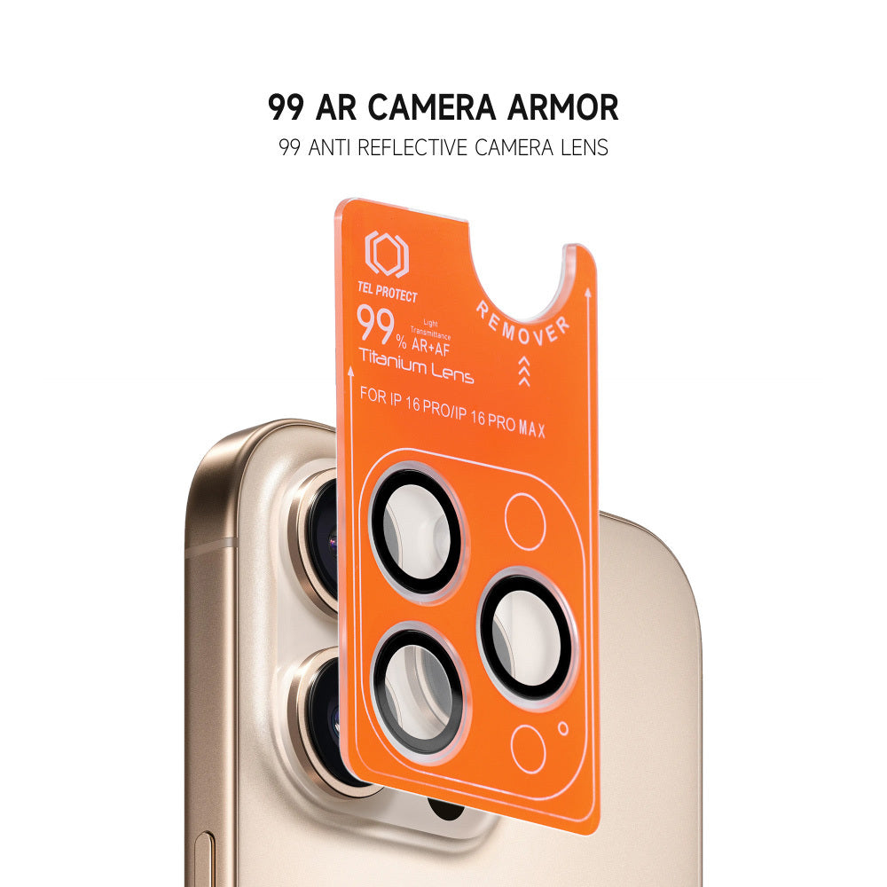 Kameras aizsargstikls Samsung Galaxy S26 Plus – Tel Protect Titanium Lens 99% AR on camera (lens 3 pcs), melns — attēls 4