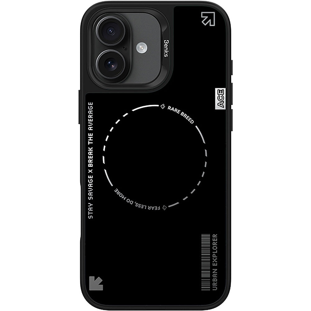 Aizsargvāciņš iPhone 16 – Benks Dynamic Minimalist, melns — attēls 3