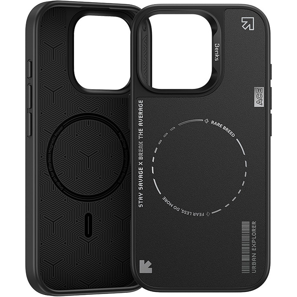 Aizsargvāciņš iPhone 16 Pro – Benks Dynamic Minimalist, melns — attēls 2