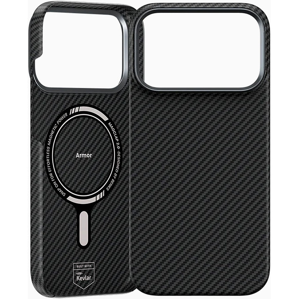 Aizsargvāciņš iPhone 17 Pro Max/18 Pro Max – Benks Magnetic Armor Air Kevlar Metal Frame 600D (C.K.FL.AP.BK.0070), melns — attēls 2