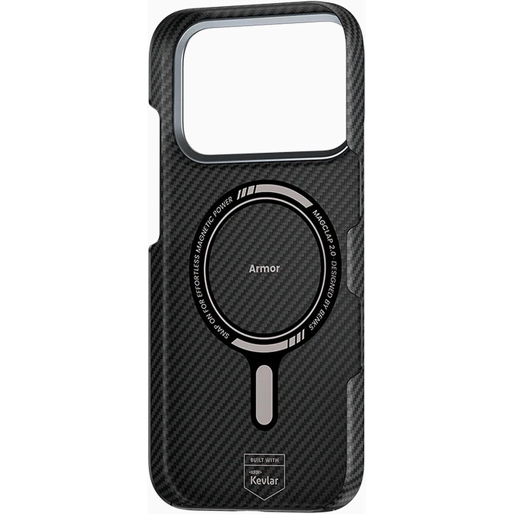 Aizsargvāciņš iPhone 17 Pro Max/18 Pro Max – Benks Magnetic Armor Air Kevlar Metal Frame 600D (C.K.FL.AP.BK.0070), melns — attēls 3