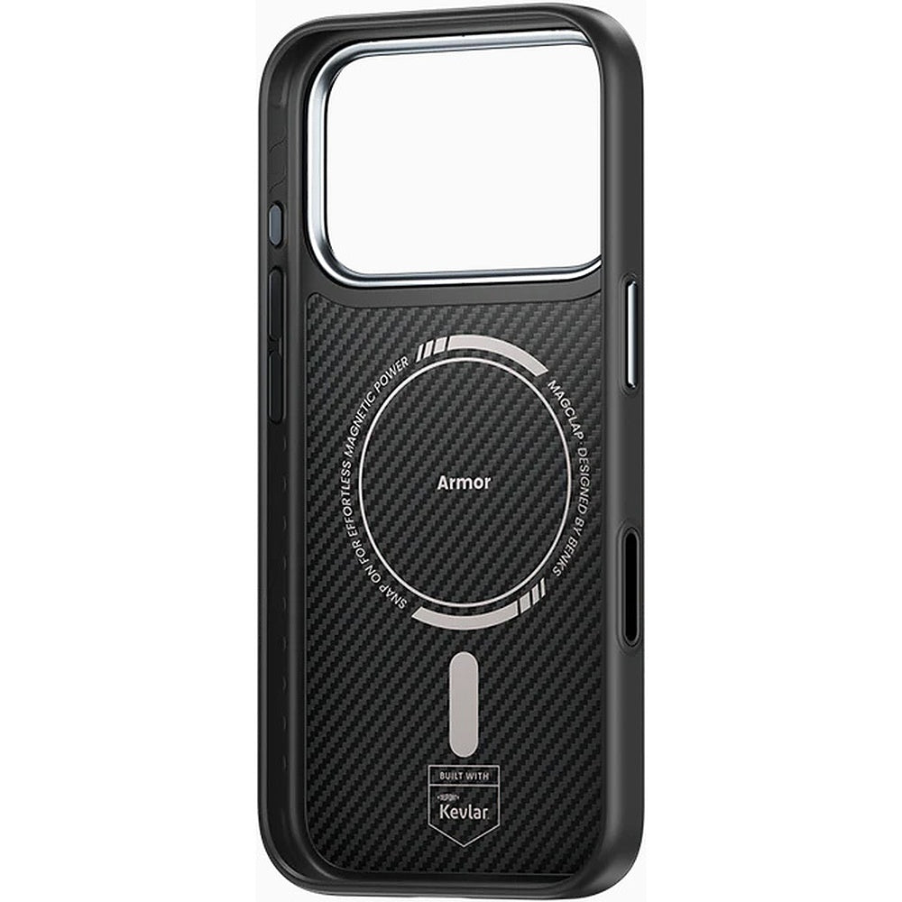 Aizsargvāciņš iPhone 17 Pro Max/18 Pro Max – Benks Magnetic Armor Pro Kevlar Metal Frame 600D (C.K.FL.AP.BK.A070) (Camera Control Button), melns — attēls 3