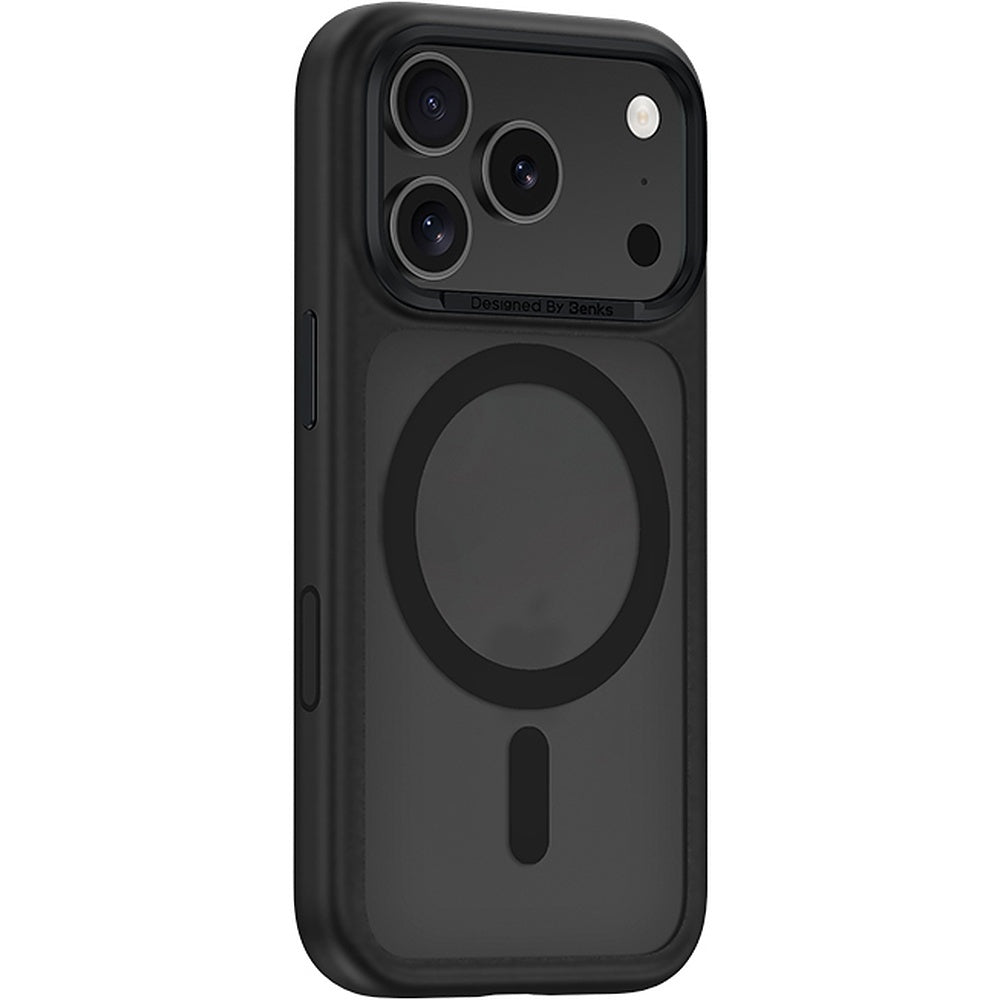 Aizsargvāciņš iPhone 17 Pro Max/18 Pro Max – Benks Magnetic Mist Metal Frame (0070) (Camera Control Button), melns — attēls 4