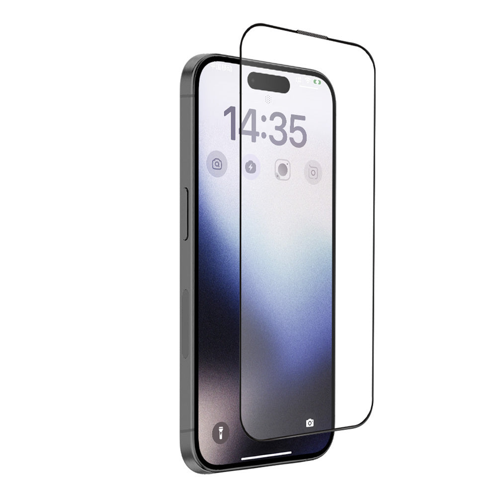 Aizsargstikls iPhone 18 Pro melns – Full Glue 6D Matt