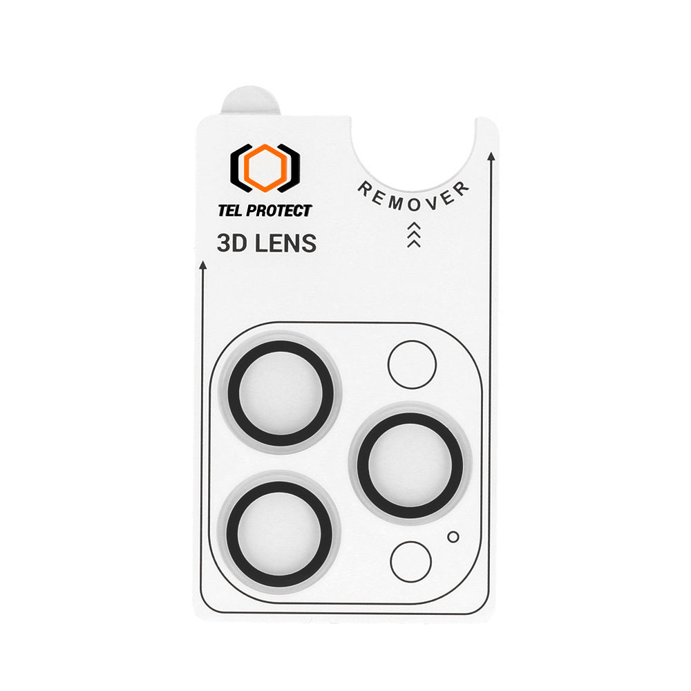 Kameras aizsargstikli iPhone 18 Pro/18 Pro Max – Tel Protect 3D Lens, 3 gab., caurspīdīgi