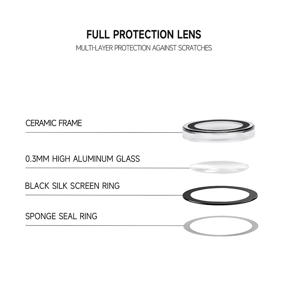 Kameras aizsargstikli iPhone 18 Pro/18 Pro Max – Tel Protect 3D Lens, 3 gab., caurspīdīgi