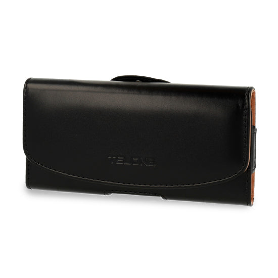Aizsargvāciņš iPhone 5/Nokia 215 4G/225/5310 2020 black, leather – Telone VIVA Belt Holster (SIZE 10) (125x60x14 mm) — attēls 3