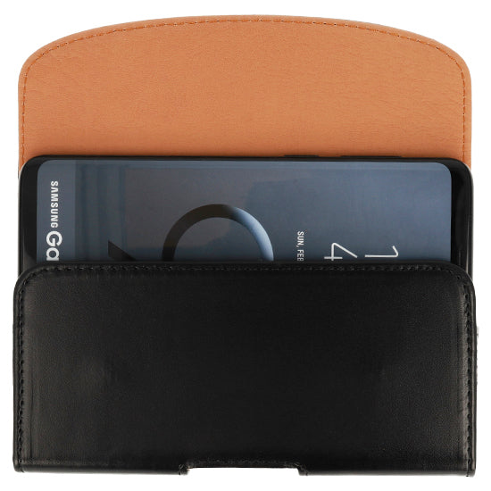 Aizsargvāciņš iPhone 5/Nokia 215 4G/225/5310 2020 black, leather – Telone VIVA Belt Holster (SIZE 10) (125x60x14 mm) — attēls 4