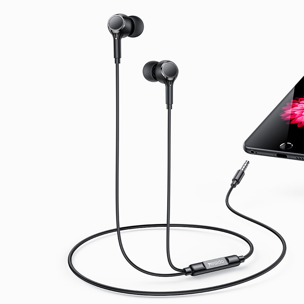 Mikrofons Yesido Earphones YH53 with microphone black