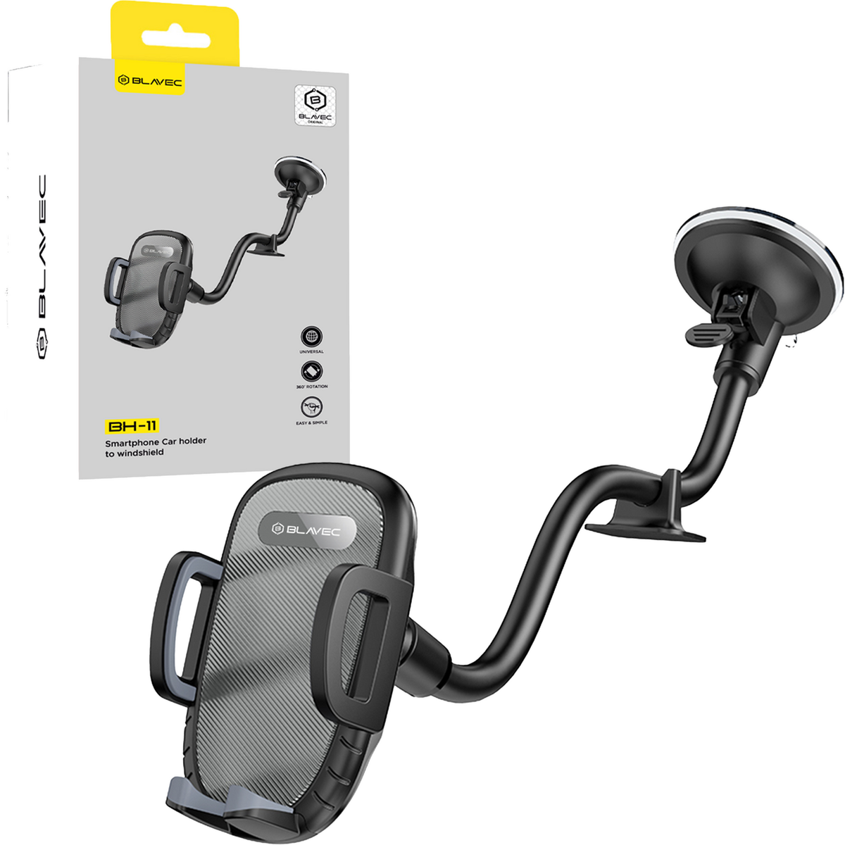 Blavec Car holder BH-11 to windshield / dashboard (BH11-WSB) black