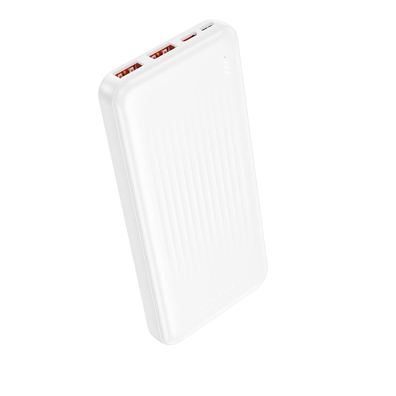 Ārējais akumulators Borofone Power Bank 10000mAh BJ80 Clever - 2xUSB + Type C - QC 3.0 22,5W PD 20W white