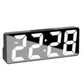 Digitāls LED modinātājpulkstenis ar termometru, melns