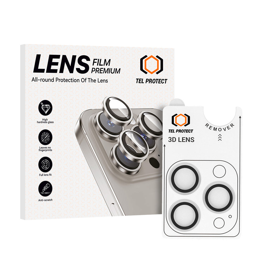 Kameras aizsargstikli iPhone 18 Pro/18 Pro Max – Tel Protect 3D Lens, 3 gab., caurspīdīgi