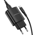 Uzlādes adapteris Borofone Wall charger BN1 Innovative - USB - 2,1A with USB to Type C black